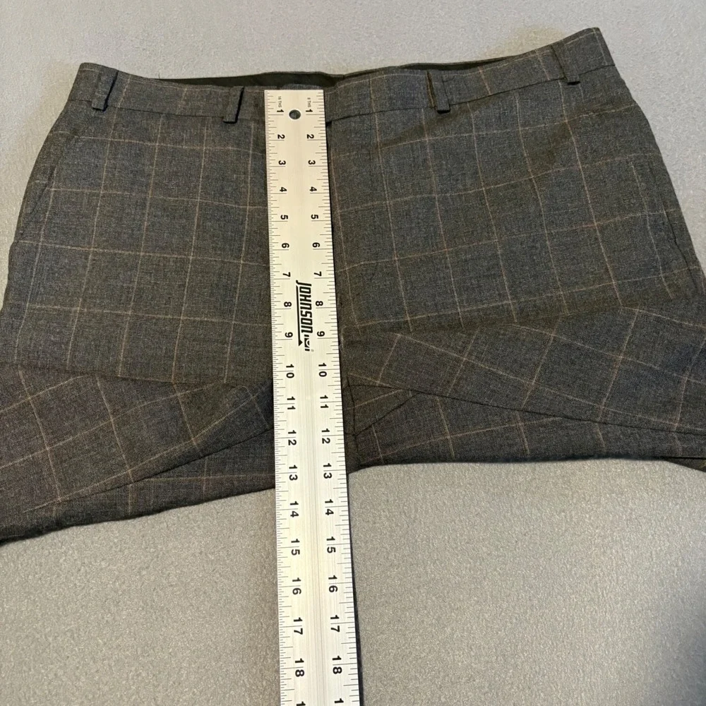 Ralph‎ Lauren Dress Pants Mens 36Wx30L Gray Windowpane Wool Trousers Canada Made
